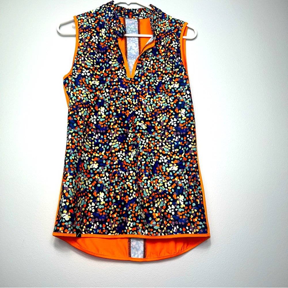 Swingdish athletic sleeveless fun bright top shirt golf tennis colorful orange S